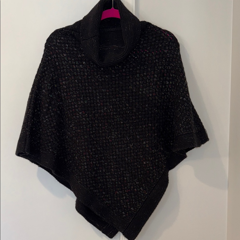 Black turtleneck poncho sweater OSFA (most)